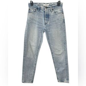 MOUSSY Vintage MV 111 Light Blue Naval Tapered Mid Jeans 540FSC11-2000 Size 24